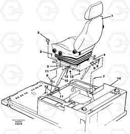 14672 Operator seat with fitting parts EC130C SER NO 221-, Volvo Construction Equipment