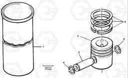 30663 Cylinder liner and piston EW130C SER NO 584-, Volvo Construction Equipment