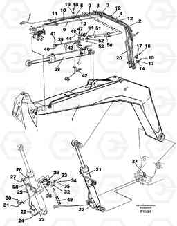 45736 Hydraulic system, backhoeboom 4.40 m EW130C SER NO 584-, Volvo Construction Equipment