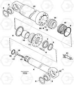 41053 Hydraulic cylinder, stabilisor EW130C SER NO 584-, Volvo Construction Equipment