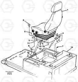 45129 Operator seat with fitting parts EW130C SER NO 584-, Volvo Construction Equipment