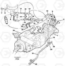 52623 Hydraulic system, transport in undercarrige EW130C SER NO 584-, Volvo Construction Equipment