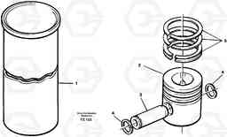 31807 Cylinder liner and piston EC150C SER NO 254-, Volvo Construction Equipment