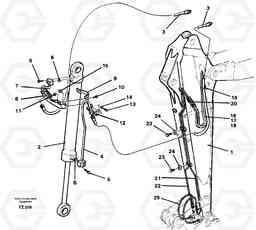 39249 Cylinder hydraulics, dipper arm EC150C SER NO 254-, Volvo Construction Equipment