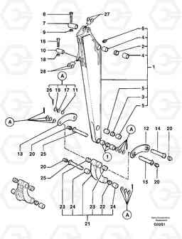 9699 Dipper arm EW50 TYPE 256, Volvo Construction Equipment