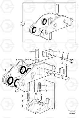 105317 Tool holder / mechanical control EW50 TYPE 256, Volvo Construction Equipment