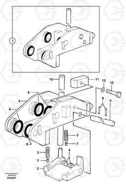 105584 Tool holder / mechanical control EW50VV TYPE 256, Volvo Construction Equipment