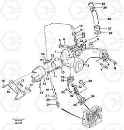 43860 Turbocharger with exhaustmanifold EW150C SER NO 689-, Volvo Construction Equipment