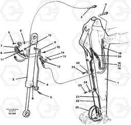 39828 Cylinder hydraulics, dipper arm EW150C SER NO 689-, Volvo Construction Equipment