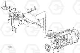 28254 Fuel pipes: Injection pump - - fuel filter EC650 SER NO 539-618, Volvo Construction Equipment