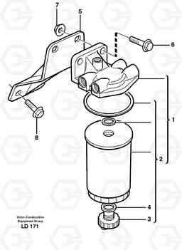 36552 Fuel filter EW160 SER NO 1001-1912, Volvo Construction Equipment