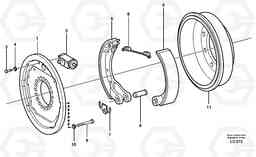 29550 Drum brake, rear EW140B, Volvo Construction Equipment