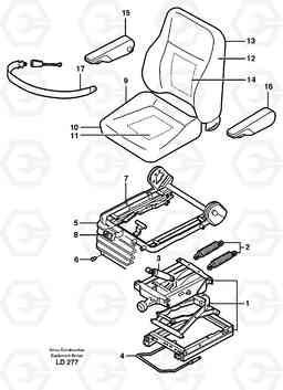 56101 Operator seat, Isri EW160 SER NO 1001-1912, Volvo Construction Equipment