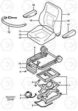 33777 Operator seat, pneumatic, Isri EW160 SER NO 1001-1912, Volvo Construction Equipment