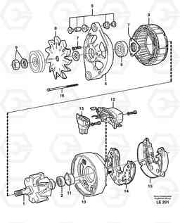 7656 Alternator EC160 SER NO 1001-, Volvo Construction Equipment