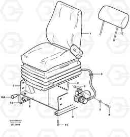 35424 Operator seat with fitting parts EC160 SER NO 1001-, Volvo Construction Equipment