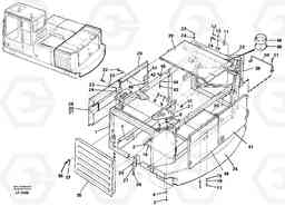 34144 Frame, engine cover rear EW200 SER NO 3175-, Volvo Construction Equipment