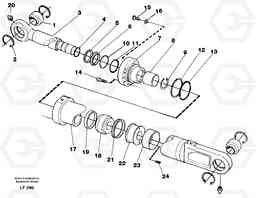 43890 Knuckle cylinder EW200 SER NO 3175-, Volvo Construction Equipment