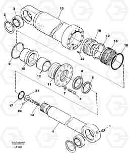 39596 Hydraulic cylinder, stabilisor EW200 SER NO 3175-, Volvo Construction Equipment