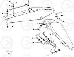 37078 Backhoe lubricating. Adjustable boom. EW200 SER NO 3175-, Volvo Construction Equipment