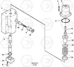 100305 Four-way valve, dipper secondary EW200 SER NO 3175-, Volvo Construction Equipment