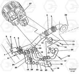 100000 Hydraulic system suction lines EW200 SER NO 3175-, Volvo Construction Equipment