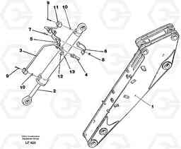 27733 Hydraulic system, dipperarm EW200 SER NO 3175-, Volvo Construction Equipment