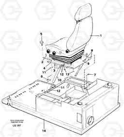 41077 Operator seat with fitting parts EC200 SER NO 2760-, Volvo Construction Equipment