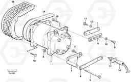 46539 Compressor with fitting parts. Cooling agent, R12 EC230B SER NO 5252-, Volvo Construction Equipment