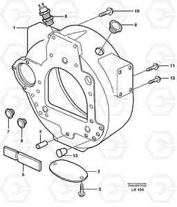 49759 Flywheel housing EW140 SER NO 1001-1487, Volvo Construction Equipment