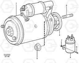 26361 Starter motor with assembling details EW140 SER NO 1001-1487, Volvo Construction Equipment