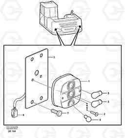 47469 Lighting, rear EW140 SER NO 1001-1487, Volvo Construction Equipment