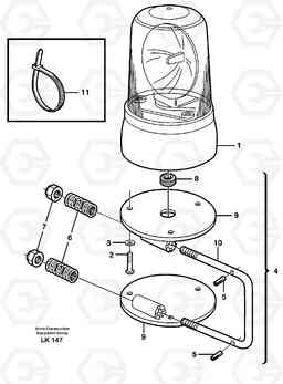 26366 Rotating beacon EW140 SER NO 1001-1487, Volvo Construction Equipment