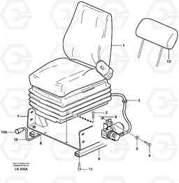 48234 Operator seat with fitting parts EW140 SER NO 1001-1487, Volvo Construction Equipment