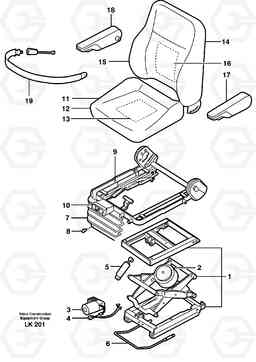 29010 Operator seat, pneumatic, Isri EW140 SER NO 1001-1487, Volvo Construction Equipment