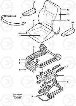 56104 Operator seat, Isri EW140 SER NO 1001-1487, Volvo Construction Equipment