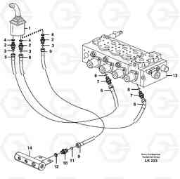 24883 Servo hydraulics, dipper arm EW140 SER NO 1001-1487, Volvo Construction Equipment