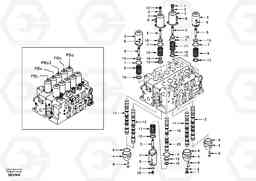 66564 Main control valve, swing and option and dipper arm and travel Lh EC360, Volvo Construction Equipment