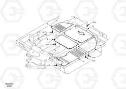 43497 Hatches under engine, hydr.pumps, cooler, m.valve and fuel tank. EC55 SER NO 3001 -, Volvo Construction Equipment