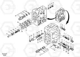 17965 Main control valve, boom and bucket and travel Rh EW170 & EW180 SER NO 3031-, Volvo Construction Equipment