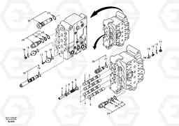 48827 Main control valve, swing and option and dipper arm and travel Lh EW170 & EW180 SER NO 3031-, Volvo Construction Equipment