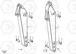 24929 Dipper arm and grease piping with piping seat EW170 & EW180 SER NO 3031-, Volvo Construction Equipment