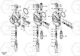 91551 Main control valve, travel straight forward and dipper arm 1 and boom 2. EC55 SER NO 5001-, Volvo Construction Equipment