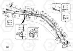 74067 Working hydraulic, dipper arm cylinder on long boom EC460B, Volvo Construction Equipment