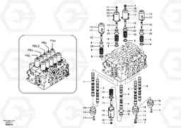 76768 Main control valve, swing and option and dipper arm and travel Lh EC360B, Volvo Construction Equipment