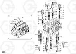80905 Main control valve, swing and option and dipper arm and travel Lh EC330B, Volvo Construction Equipment