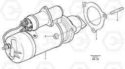 11357 Starter motor with assembling details EC460B, Volvo Construction Equipment