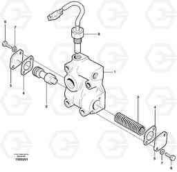 14948 Lubricating oil valve L120E S/N 19804- SWE, 66001- USA, 71401-BRA, 54001-IRN, Volvo Construction Equipment