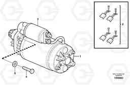 43740 Starter motor with assembling details EW180B, Volvo Construction Equipment