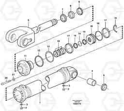 106314 Hydraulic cylinder, lifting L120E S/N 16001 - 19668 SWE, 64001- USA, 70701-BRA, Volvo Construction Equipment